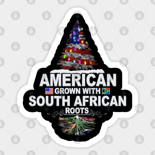 Christmas Tree  American Grown With South African Roots - Gift for South African From South Africa Sticker by Country Flags